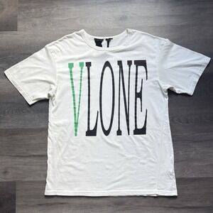 Vlone Green/White Staple Tee Size L Made In USA Streetwear